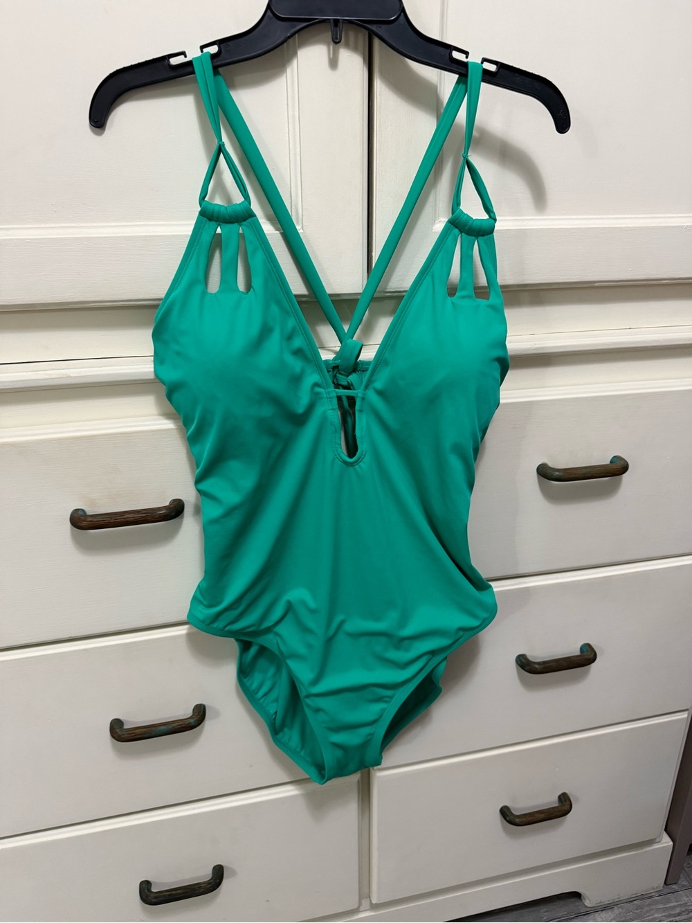 Women's Emerald Green One-Piece Swimsuit with Strappy Back